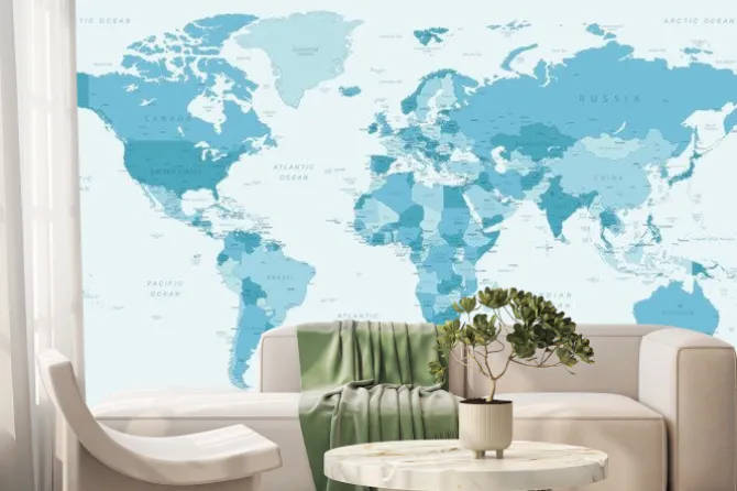 Fototapeta: World map. highly detailed map of the world with detailed borders