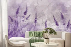 Fototapeta: Wzór akwarelowy przedstawiający pole lawendy