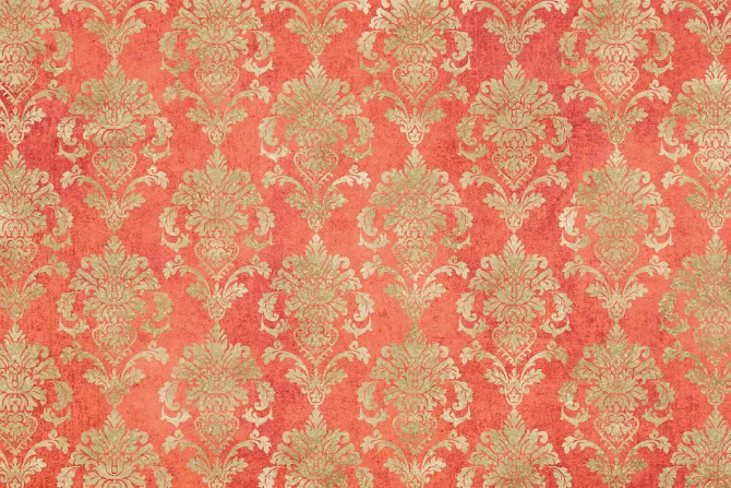 Fototapeta: Wzór barokowy na czerwonym tle