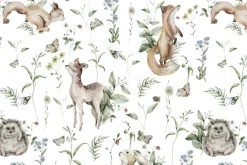 Fototapeta: Wzór dziecięcy z lisami i sarnami