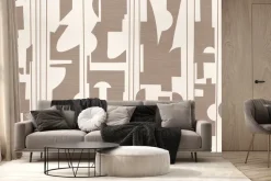 Fototapeta: Wzór geometryczny w stylu skandynawskim z delikatną teksturą
