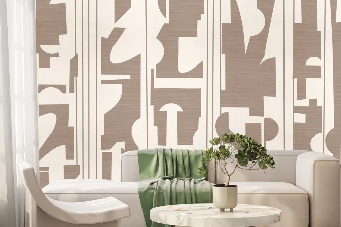 Fototapeta: Wzór geometryczny w stylu skandynawskim z delikatną teksturą