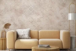 Fototapeta: Wzór ornamentu na delikatnej imitacji ściany