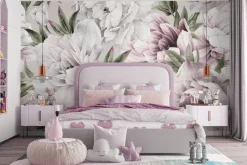 Fototapeta: Wzór z jasnymi piwoniami