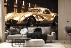Fototapeta: Zabytkowy samochód w blasku światła