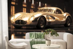 Fototapeta: Zabytkowy samochód w blasku światła