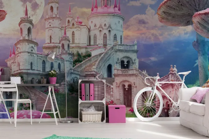Fototapeta: Zamek księżniczki w bajkowej krainie