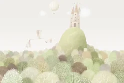 Fototapeta: Zamek na wzgórzu bajkowy krajobraz