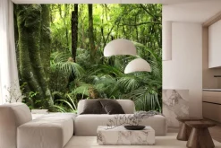 Fototapeta: Zielona roślinność w tropikalnym lesie krajobraz
