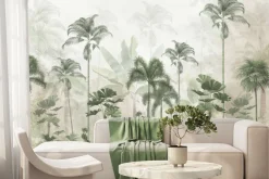 Fototapeta: Zielone drzewa palmy i bananowce w krajobrazie