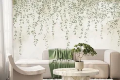 Fototapeta: Zielone liście gałęzie zwisające z góry styl vintage