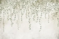 Fototapeta: Zielone liście gałęzie zwisające z góry styl vintage