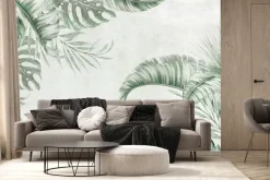 Fototapeta: Zielone liście palm i monstery