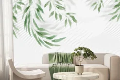 Fototapeta: Zielone liście zwisające z góry