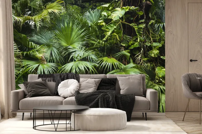 Fototapeta: Zielone liście palmowe tropikalna dżungla