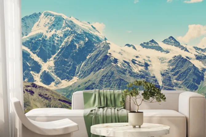 Fototapeta: Zimowa panorama górska