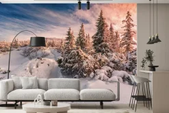 Fototapeta: Zimowy zachód słońca na beskidach