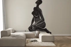 Fototapeta: Zmysłowy rysunek kobiety w czerni