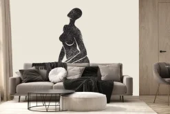 Fototapeta: Zmysłowy rysunek kobiety w czerni