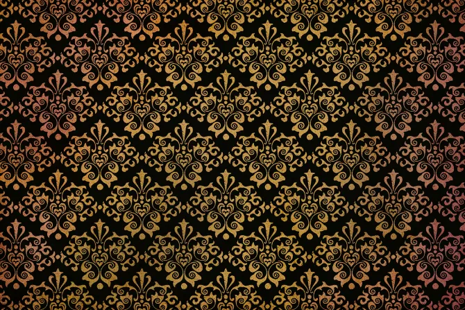 Fototapeta: Złoty ornamentowy wzór w brązowej scenerii