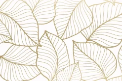 Fototapeta: Złoty szkic liści na białym tle