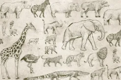 Fototapeta: Zwierzęta safari na batonowym tle