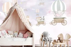 Fototapeta: Zwierzęta w pojazdach na niebie