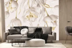 Fototapeta: Zwisające beżowe tulipany