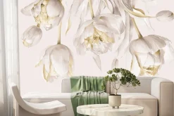 Fototapeta: Zwisające beżowe tulipany