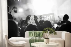 Fototapeta: Zwolennicy nagrywania na koncercie, czarne i białe, hałas