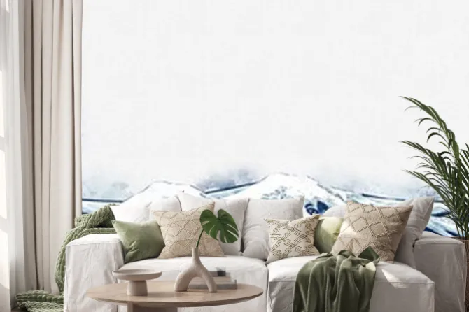 Naklejka: 神奈川沖浪裏 水彩ロングバージョン