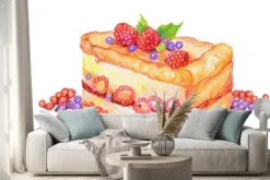 Naklejka: Торт с ягодами