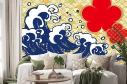 Naklejka: 海 毛筆 梅