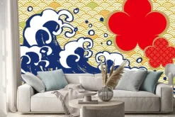 Naklejka: 海 毛筆 梅