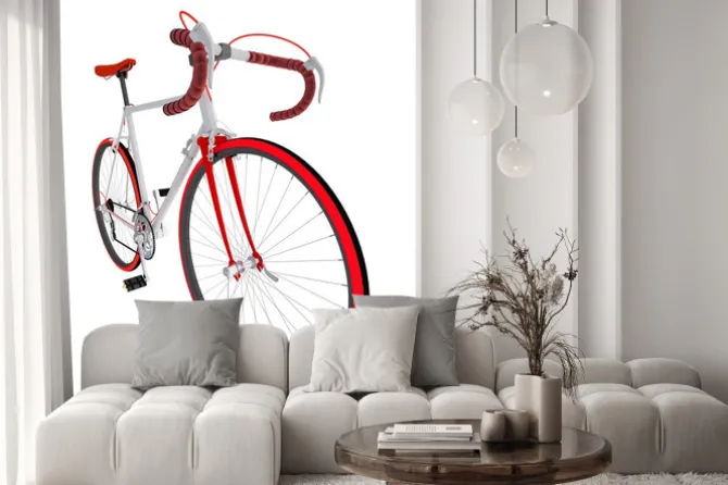 Naklejka: Велосипед на белом фоне