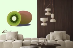 Naklejka: Киви на голубом фоне