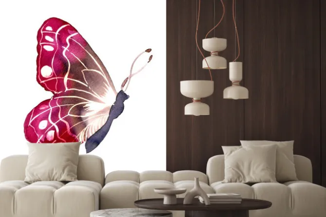 Naklejka: 바틱 염색 기법 으로 그려진 나비