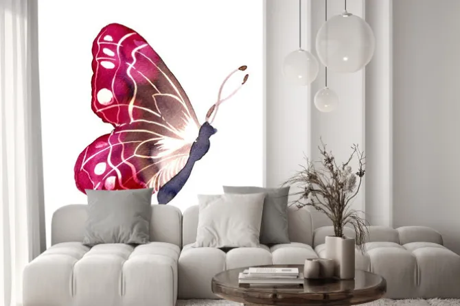 Naklejka: 바틱 염색 기법 으로 그려진 나비