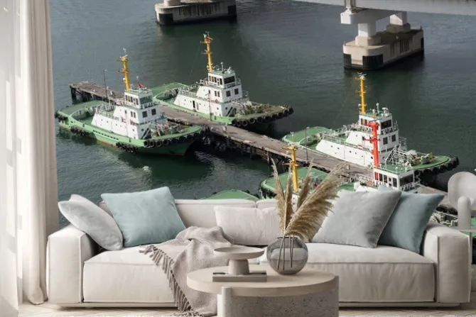 Naklejka: 係 留 さ れ た タ グ ボ ー ト