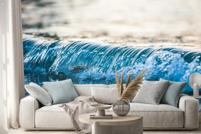 Naklejka: ビ ー チ に 打 ち 寄 せ る 波, リ ラ ッ ク ス