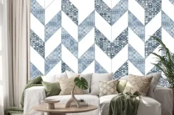 Naklejka: Abstract digital illustration of seamless gray trapezoid shapes