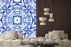 Naklejka: Abstract hand drawn watercolor tile seamless ornamental pattern.