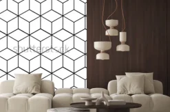 Naklejka: Abstract tekstura. 3d. sześcian. czarne linie dla następnego