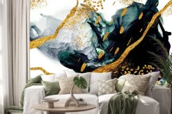 Naklejka: Abstrakcja z imitacją złotego