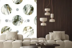 Naklejka: Abstrakcjonistyczny geometryczny tło. malowanie marmurem w kolorze