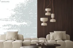 Naklejka: Abstrakcjonistycznej technologii cyfrowych danych kwadrata piksla