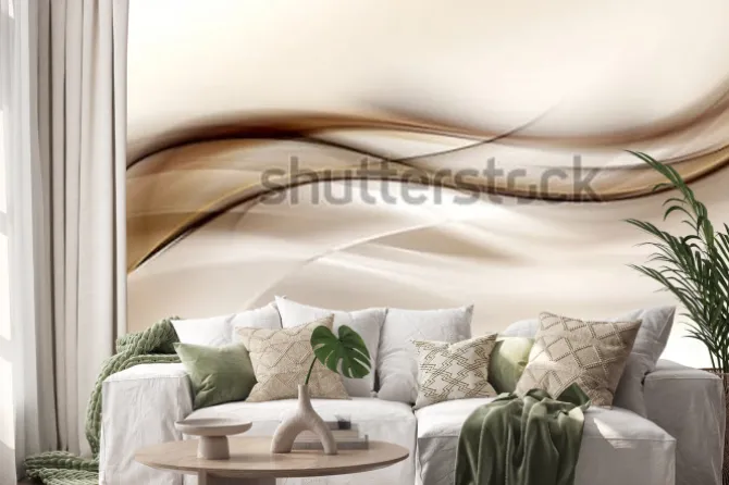 Naklejka: Abstrakcjonistyczny brown fala projekta tło