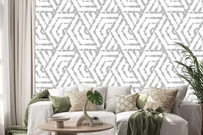 Naklejka: Abstrakcjonistyczny geometryczny wzór z paskami, linie. bezszwowe