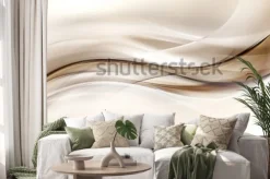 Naklejka: Abstrakcjonistyczny brown fala projekta tło