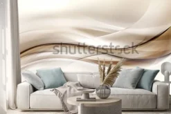 Naklejka: Abstrakcjonistyczny brown fala projekta tło